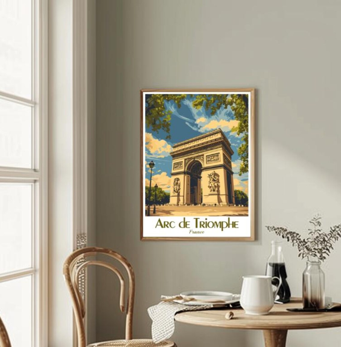 Arc de Triomphe Paris France Grand Monument Vintage Travel Poster - Image 2