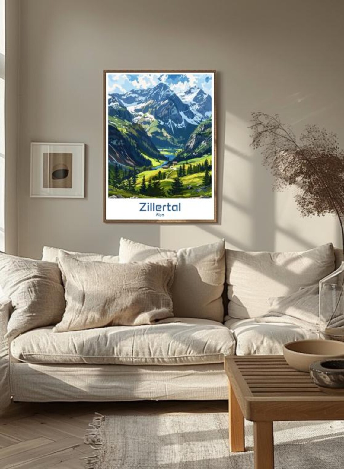 Zillertal Alps Snowy Peaks Green Valley Austria Nature Poster - Image 3