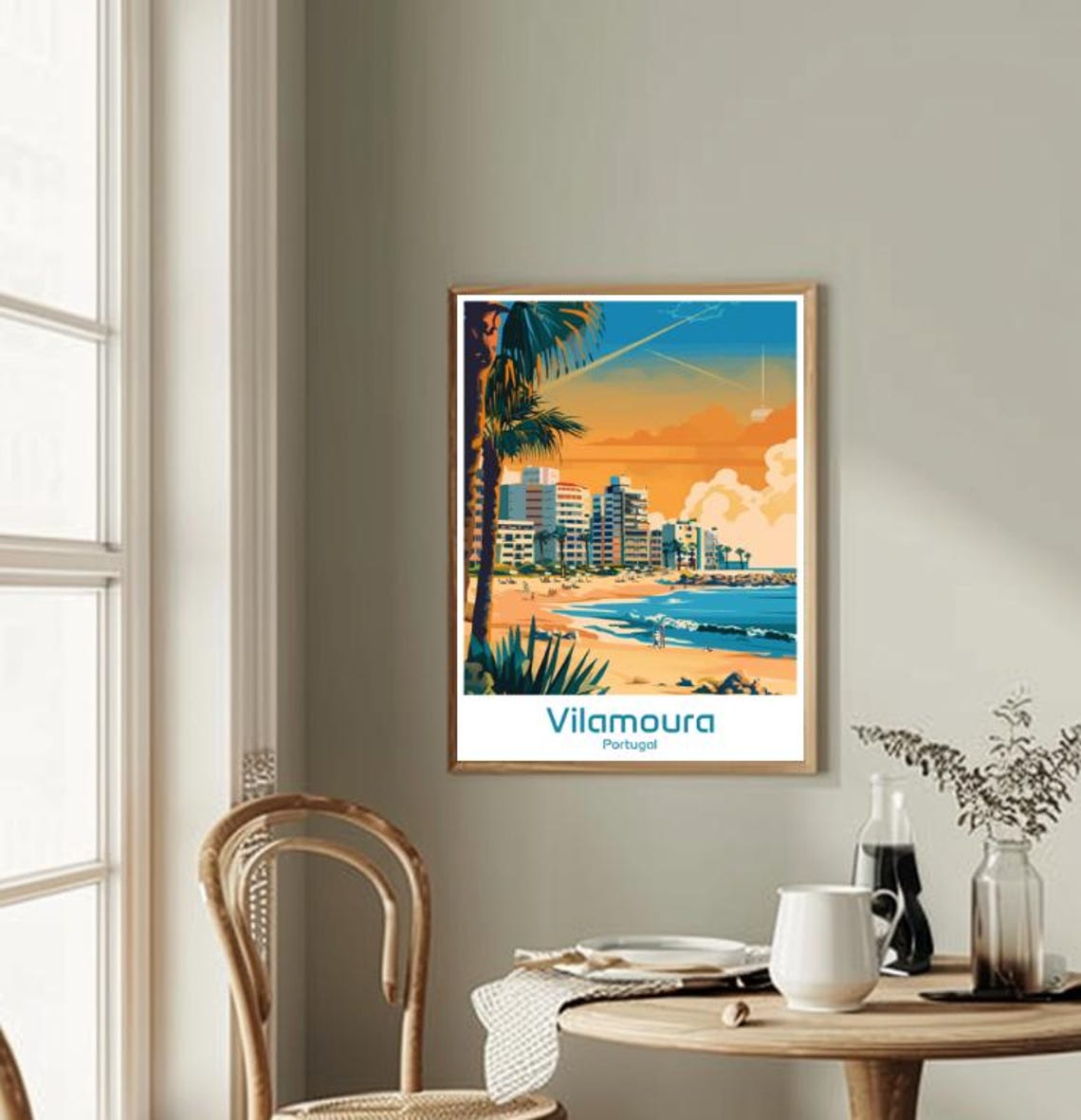 Vilamoura Portugal Travel Postermarina And Beach Wall Art Algarve Coastline Print Seaside Decor Portugal Travel Art - Image 2