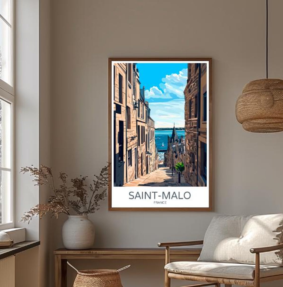 Saint Malo France Travel Poster Scenic Wall Art Of Historic Walled City And Coastal Views French City Print Seaside Decor - Image 3