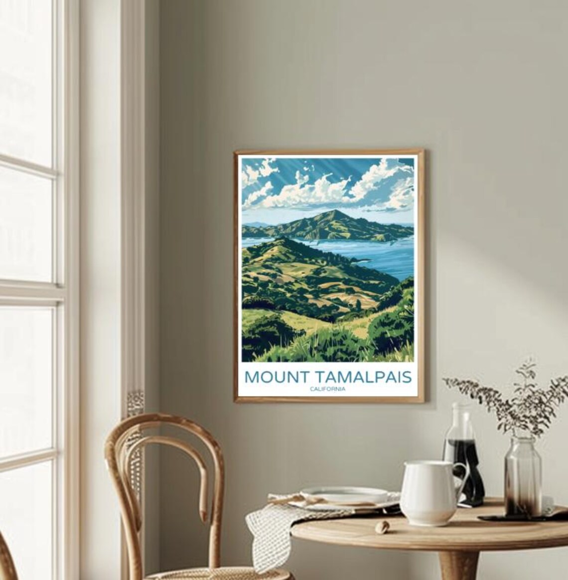 Mount Tamalpais California Travel Poster Scenic Mountain Landscape Wall Art Marin County Nature Print Bay Area Decor Travel Gift Usa - Image 2