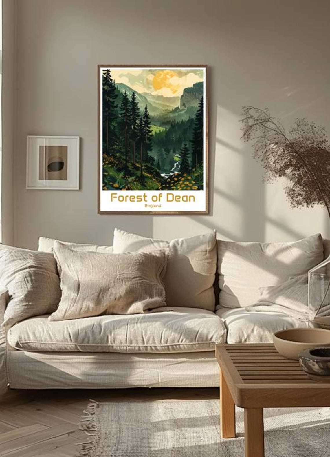Forest Of Dean England Pine Valley Moonlight Vintage Travel Poster - Image 3