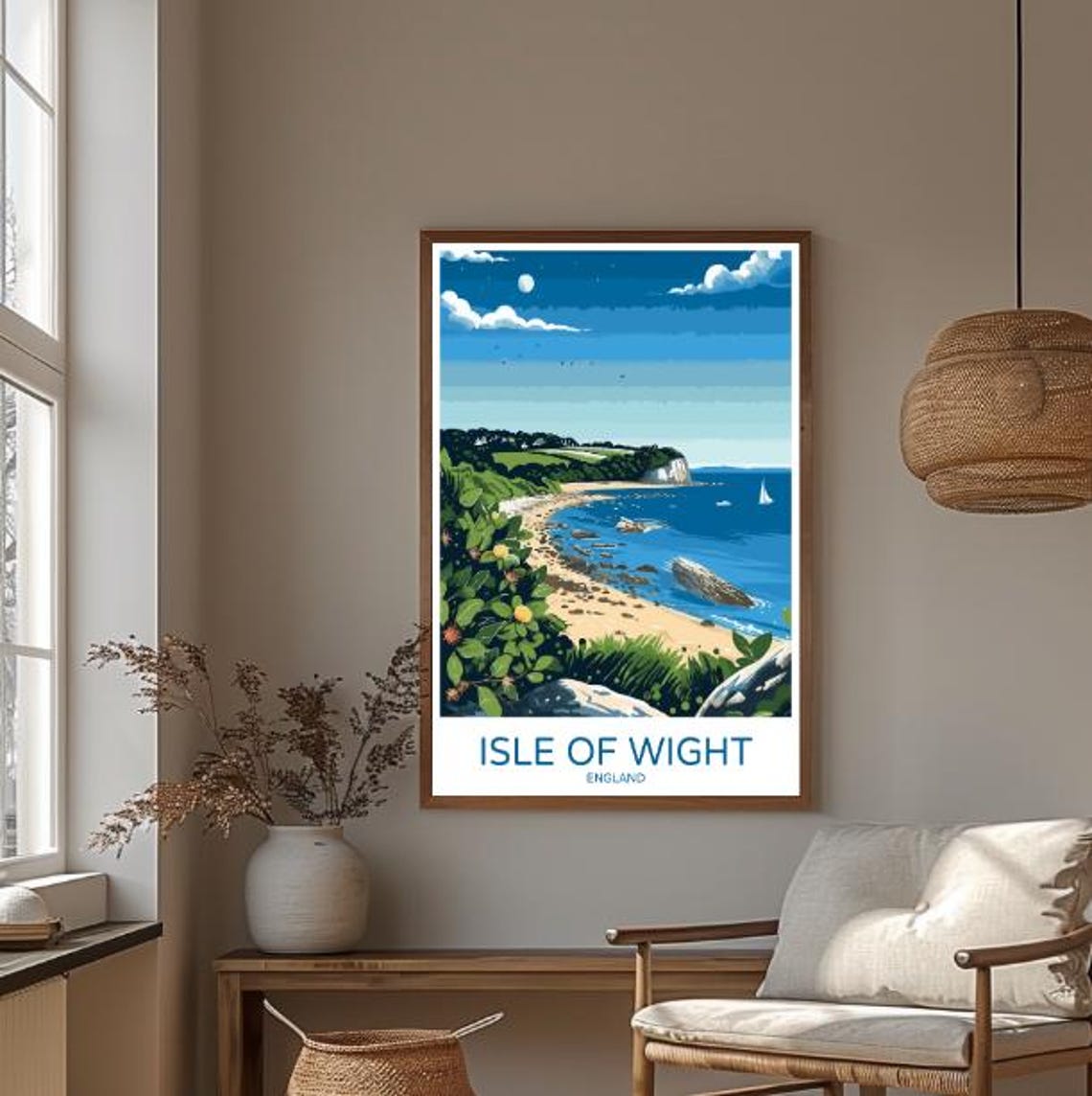 Isle of Wight England Chalk Cliffs Seaside Coast Vintage Travel Poster - Image 3