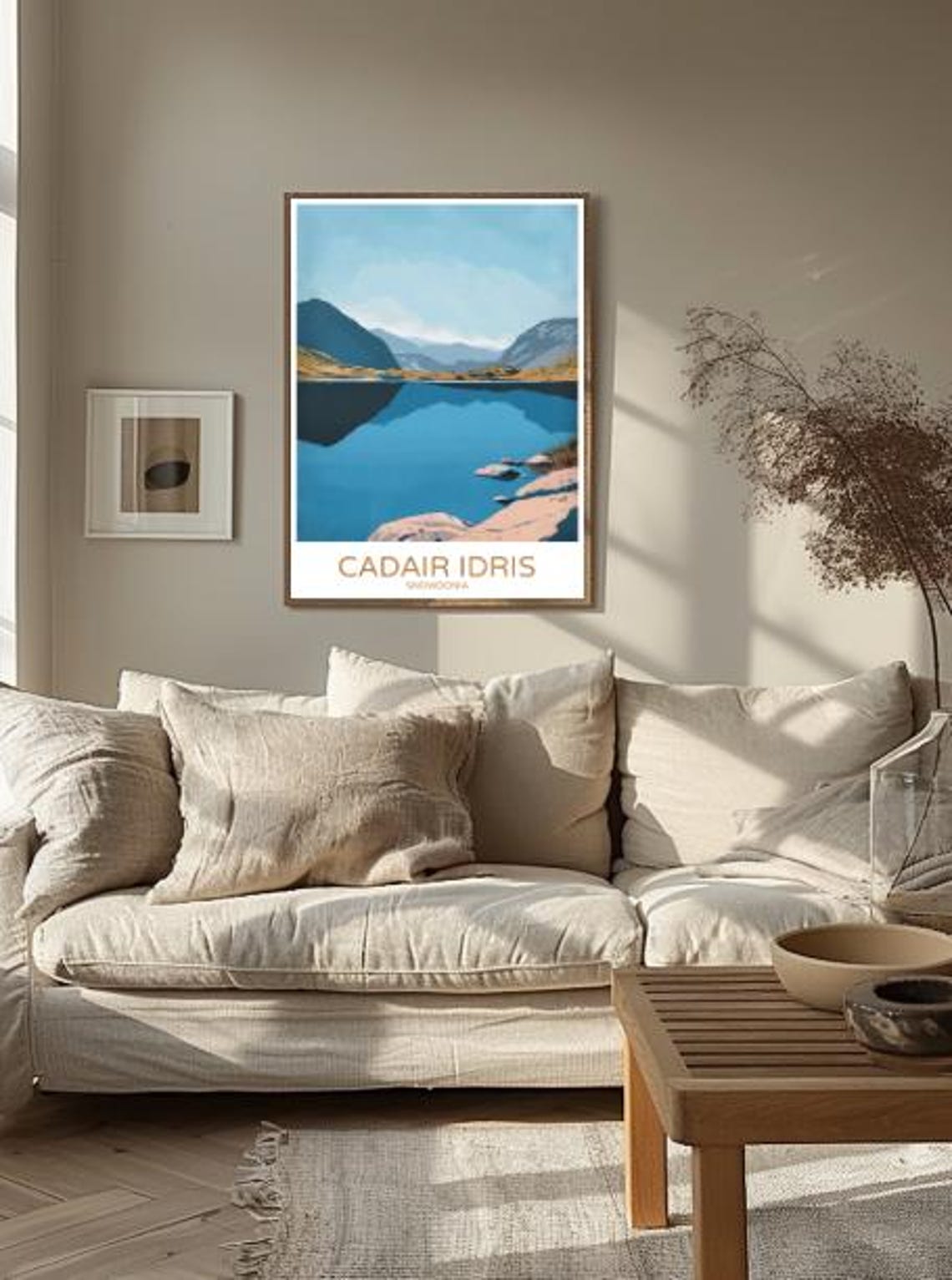 Cadair Idris Snowdonia Mountain Lake Reflection Travel Poster - Image 2