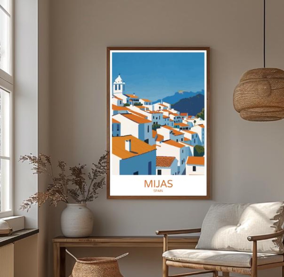 Mijas Spain White Village Terracotta Rooftops Andalusia Travel Poster - Image 3