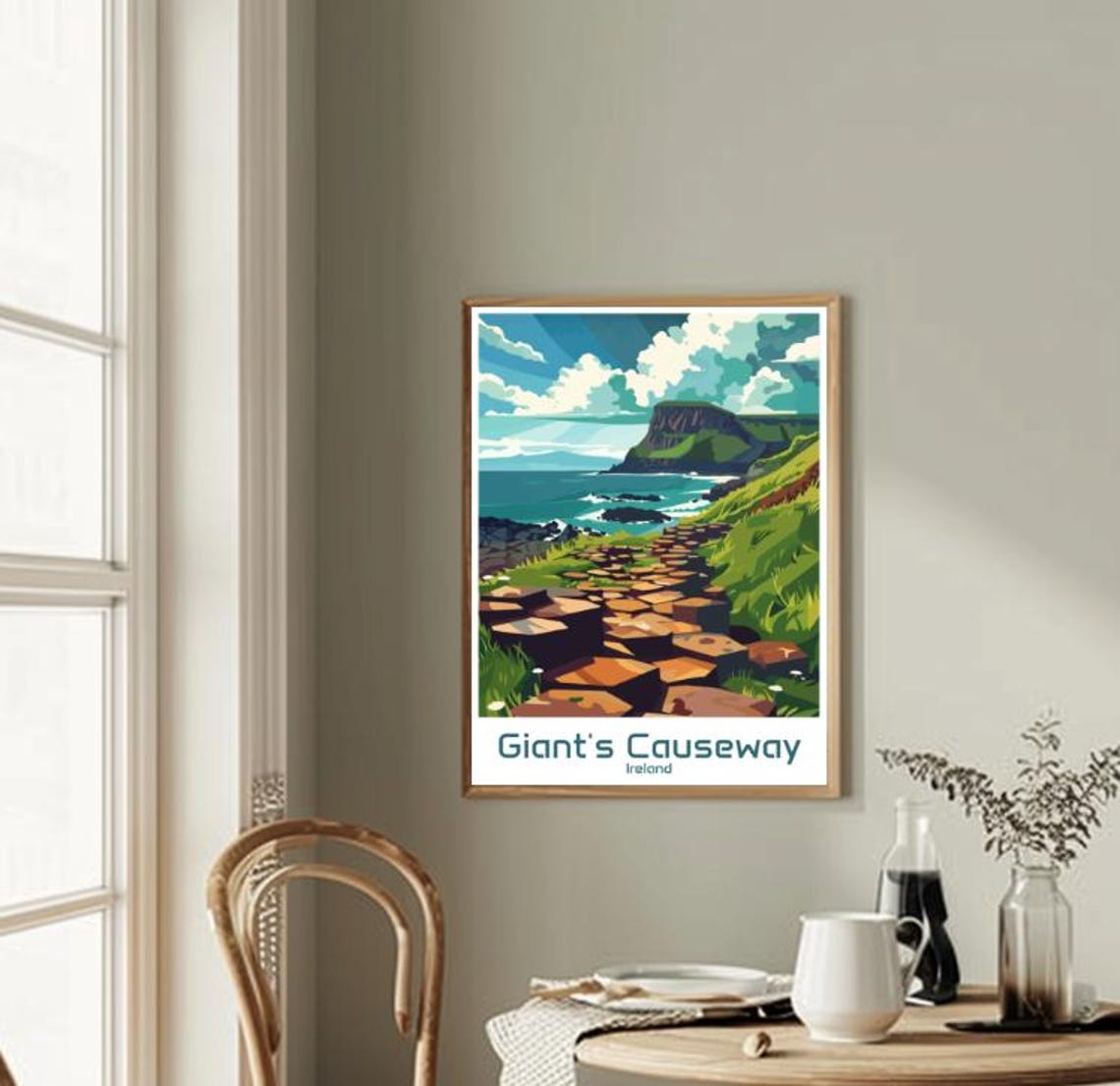 Giant's Causeway Ireland Basalt Cliffs Coastal Travel Poster - Image 2