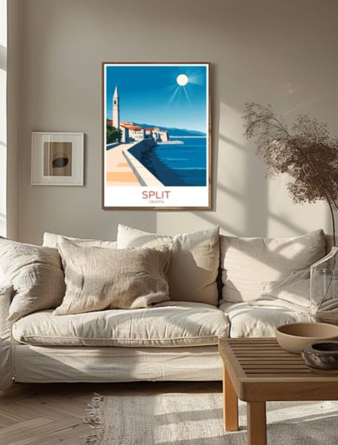 Split Croatia Seaside Promenade Bell Tower Adriatic Coast Travel Poster - Image 2