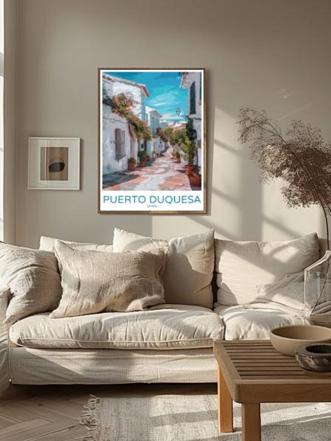 Puerto Duquesa Spain Whitewashed Flower Street Travel Poster - Image 2
