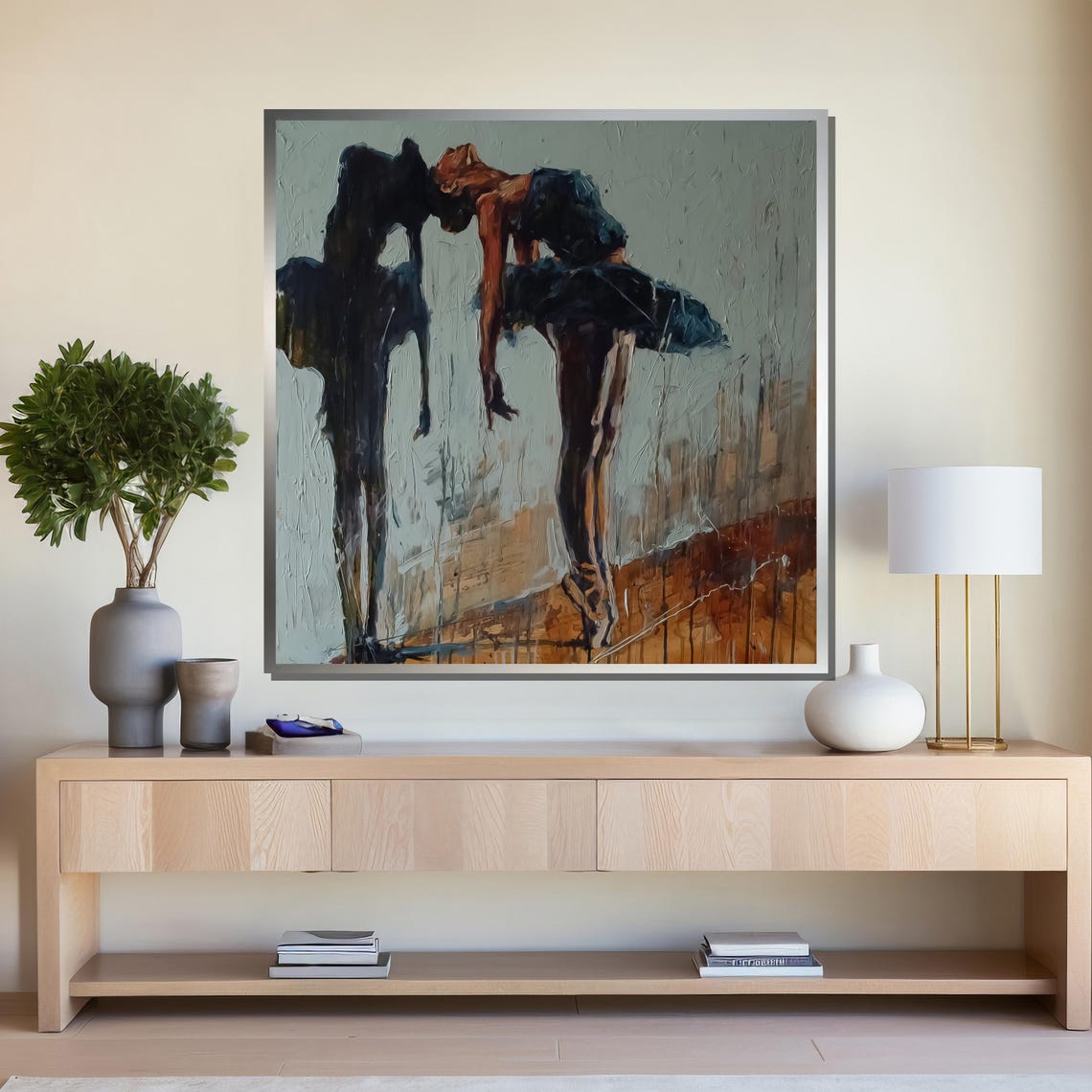 Elegant Ballerina Silhouette Painting Graceful Dance Art For Modern Wall Decor Ballet Movement Abstract Art - Image 4