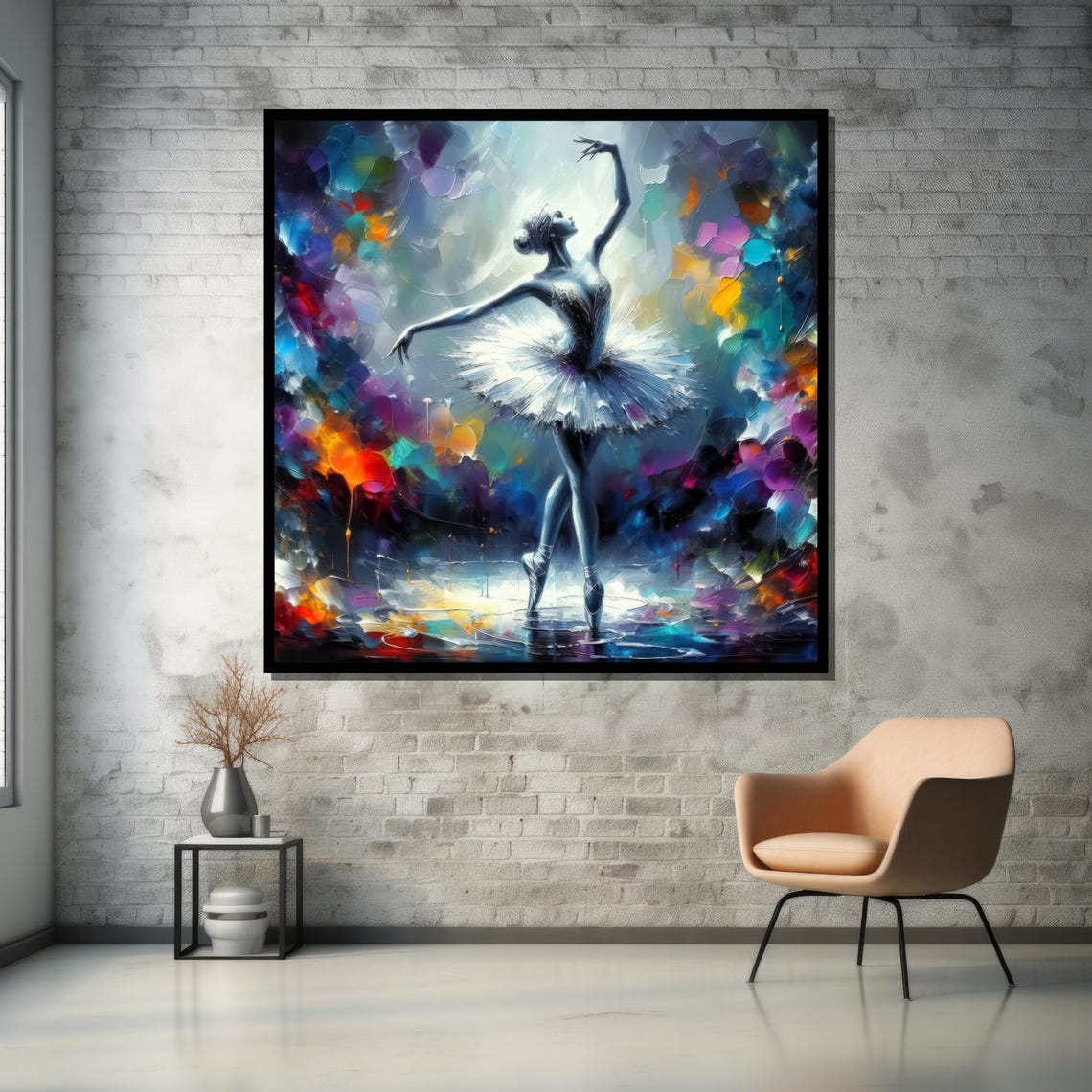 Modern Ballerina Art Colorful Abstract Dance Wall Decor For Living Room - Image 5
