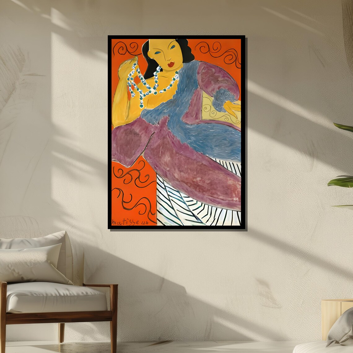 Henri Matisse Reclining Woman with Pearls Fauvist Orange Art Poster - Image 5