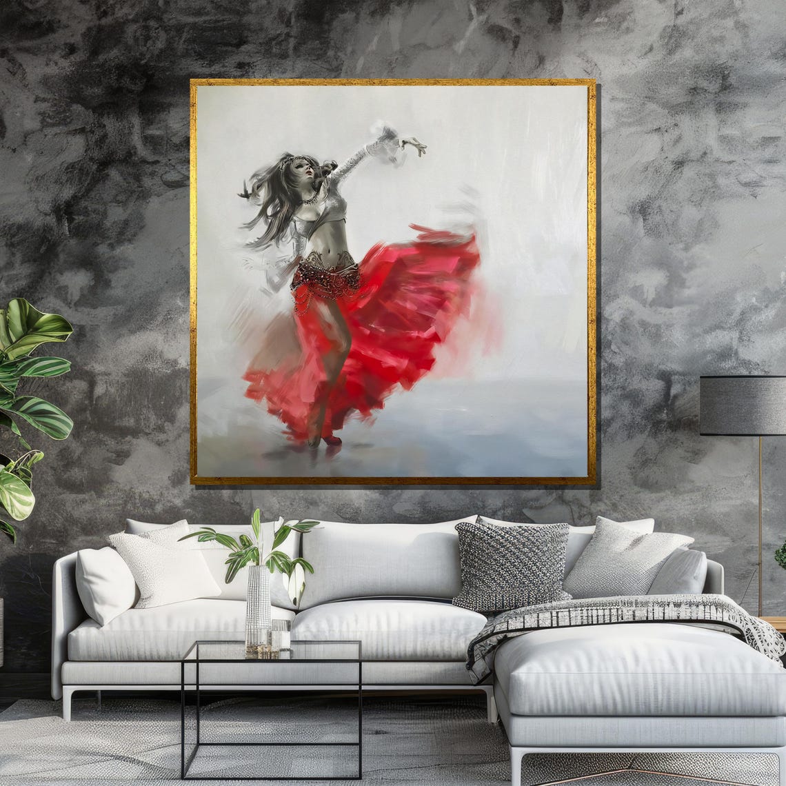 Fiery Red Skirt Dancer Passion in Motion Poster for Dance Studio - Image 6