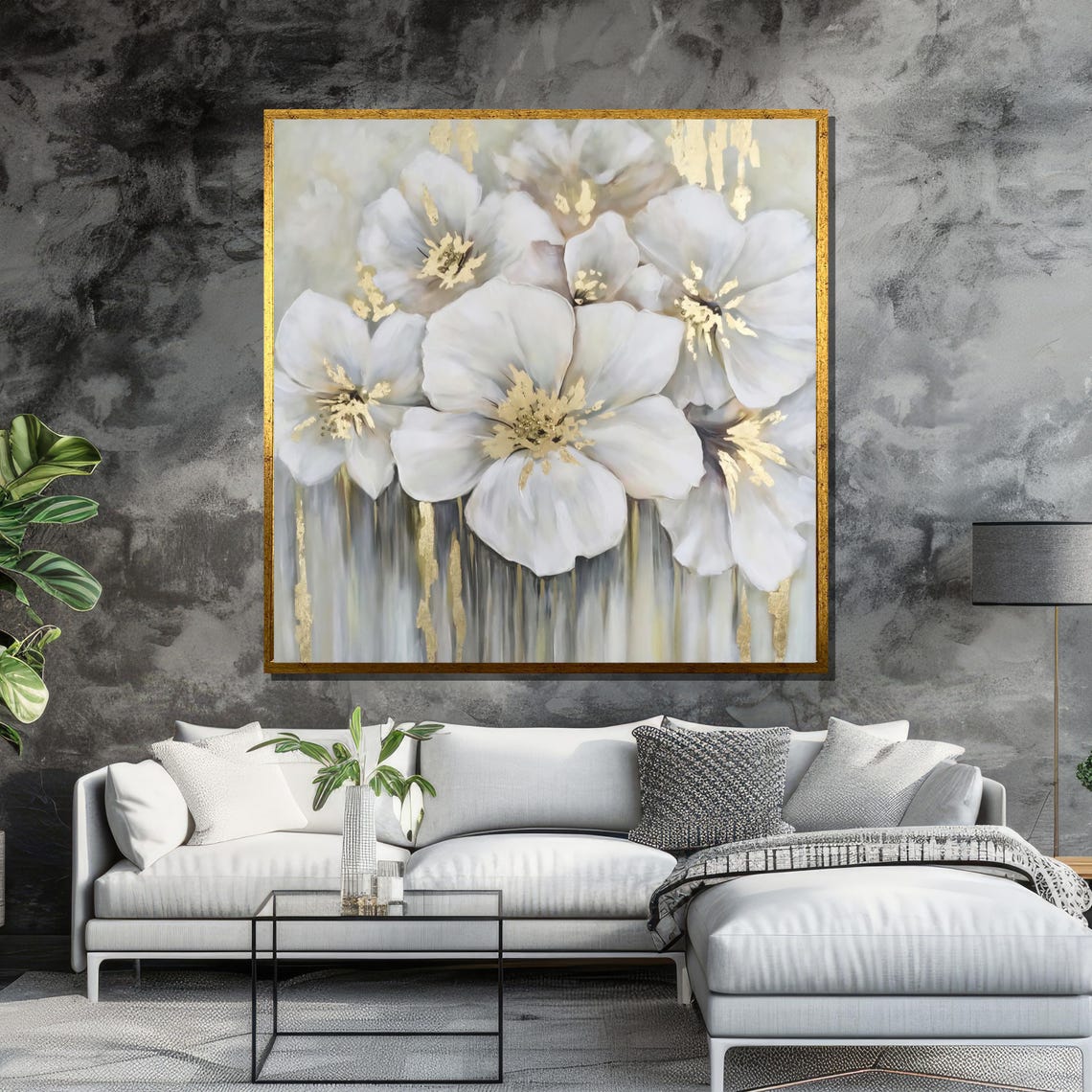 Elegant White Blossoms With Gold Accents Soft Floral Decor Poster - Image 6