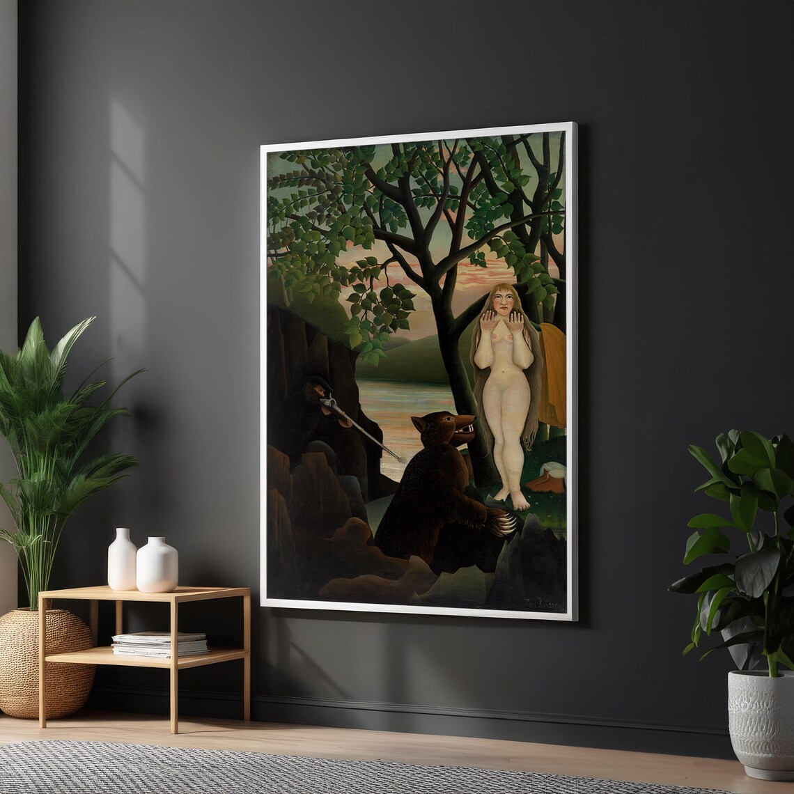 Henri Rousseau The Snake Charmer Jungle Sunset Classic Art Poster