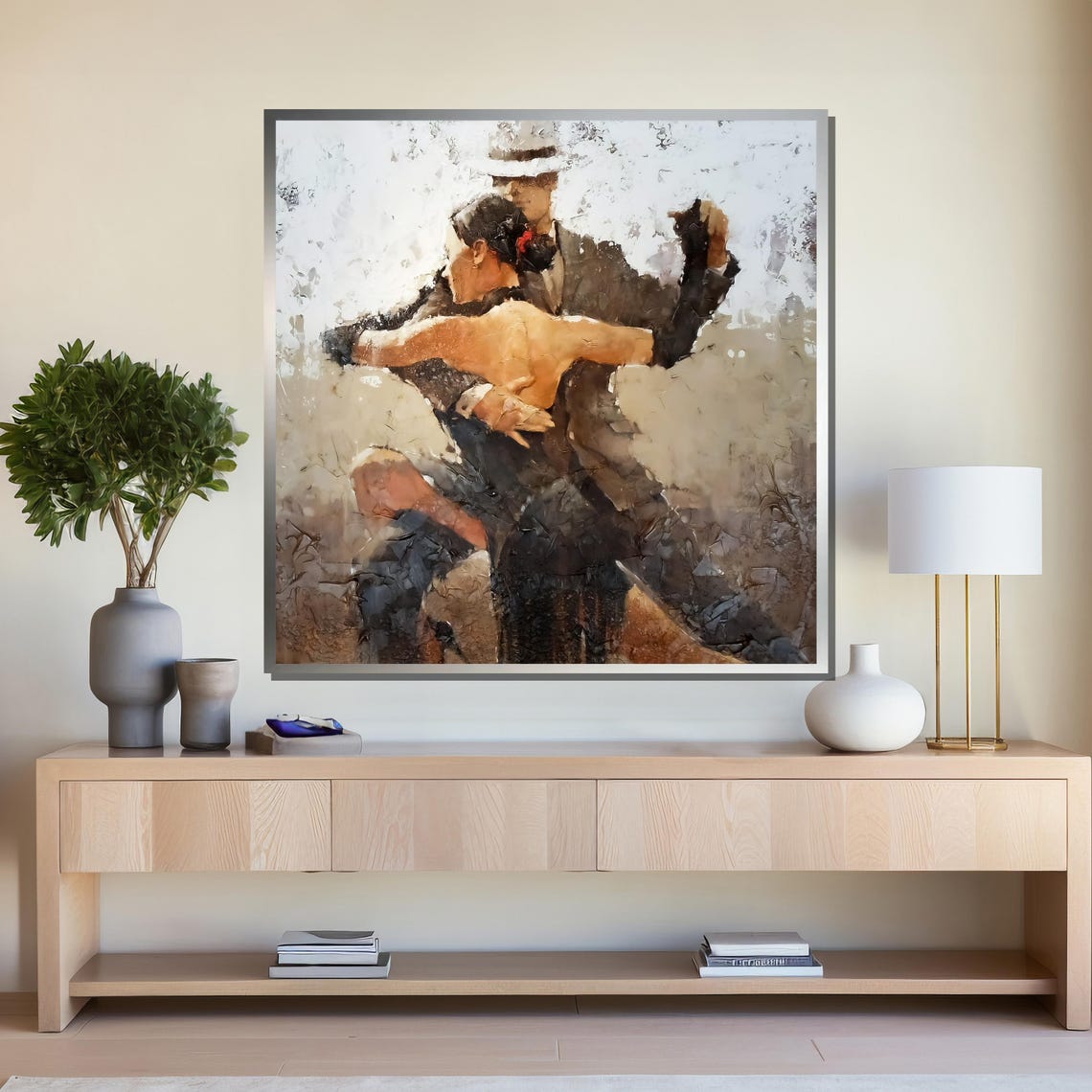 Elegant Tango Couple Art Modern Abstract Dance Wall Decor For Living Room Or Office - Image 4