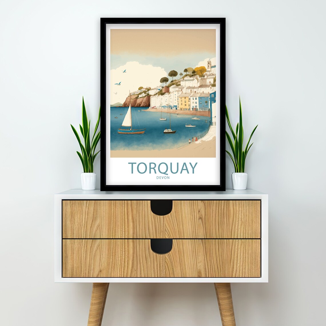 Torquay Devon Travel Poster, Place Name Wall Art - Image 2