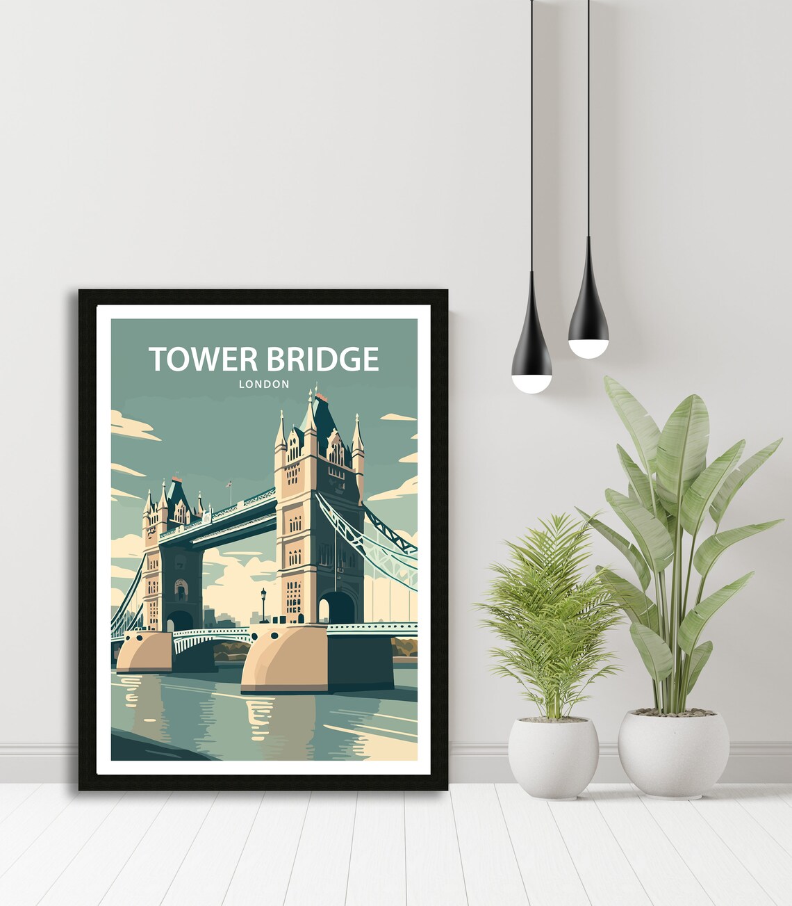 Tower Bridge London Travel Poster, Wall Art Print - Image 3