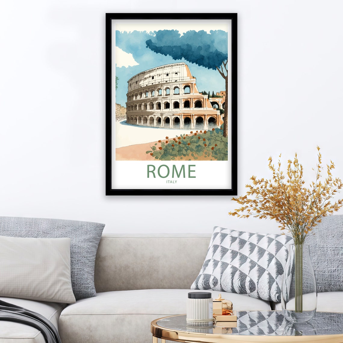 Rome Italy Colosseum Watercolor Amphitheater Ruins Landmark Poster - Image 2