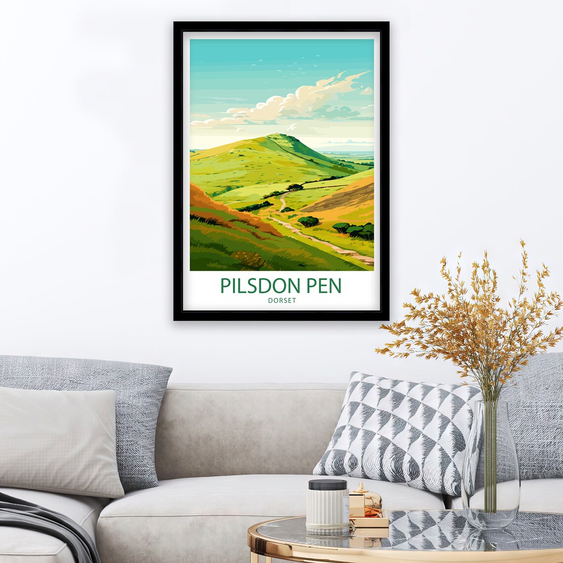 Pilsdon Pen Travel Poster, Pilsdon Wall Decor - Image 2