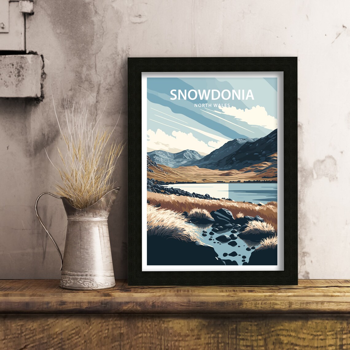 Snowdonia Travel Poster, Mountain Landscape Art Print - Image 5