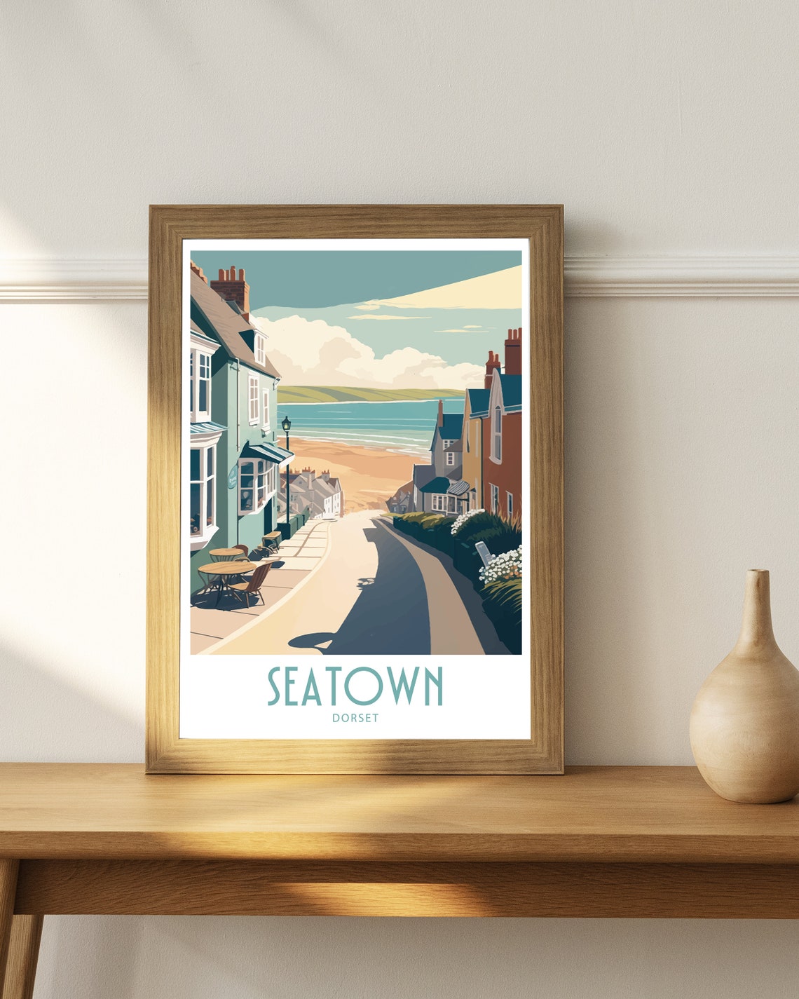 Seatown Travel Print Seatown Home Dcor Seatown Dorset Art Print Seatown Room Print Seatown Dorset Scenic Art Print Seatown Wall Art Print - Image 4