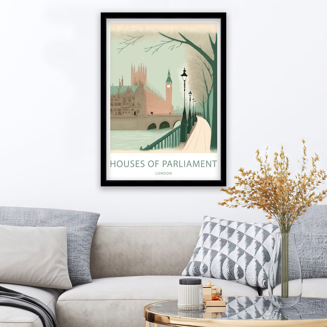 Houses of Parliament London Westminster Bridge Lamplit Walk Poster - Image 3