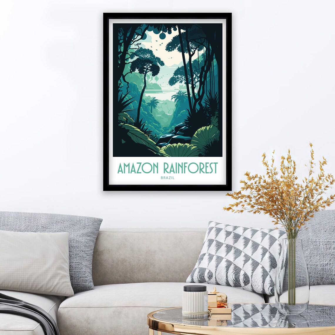 Amazon Rainforest Travel Poster, Brazil Tropical Landscape - Image 2
