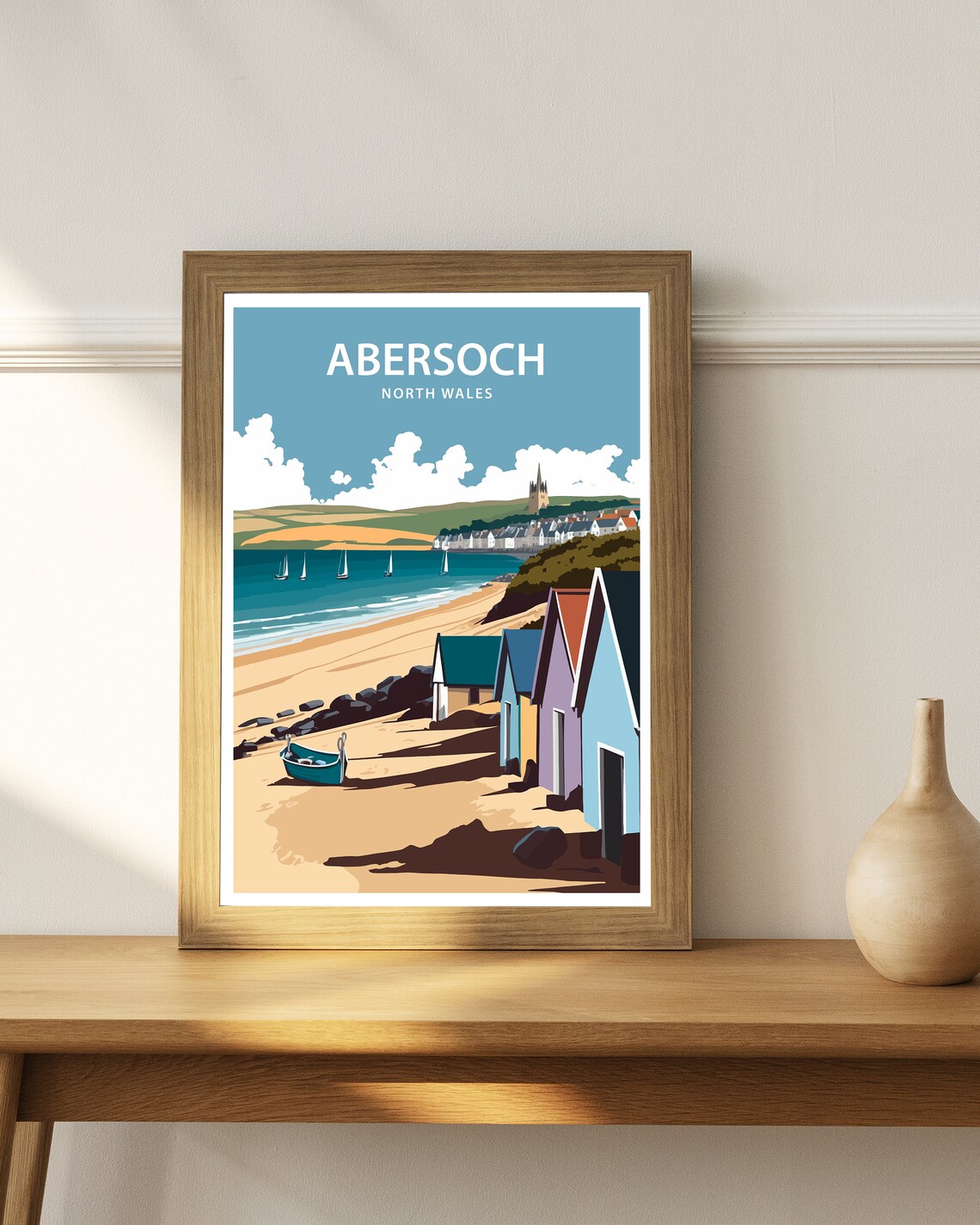 Abersoch Travel Poster, North Wales Home Decor - Image 4