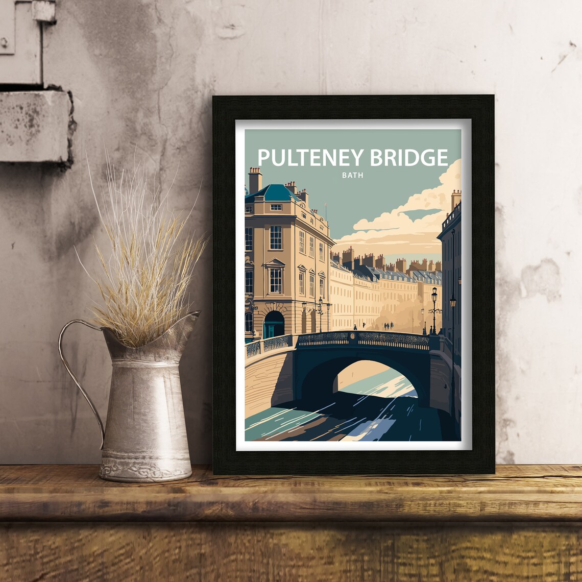 Pulteney Bridge Bath Georgian River Retro Vintage Travel Poster - Image 5