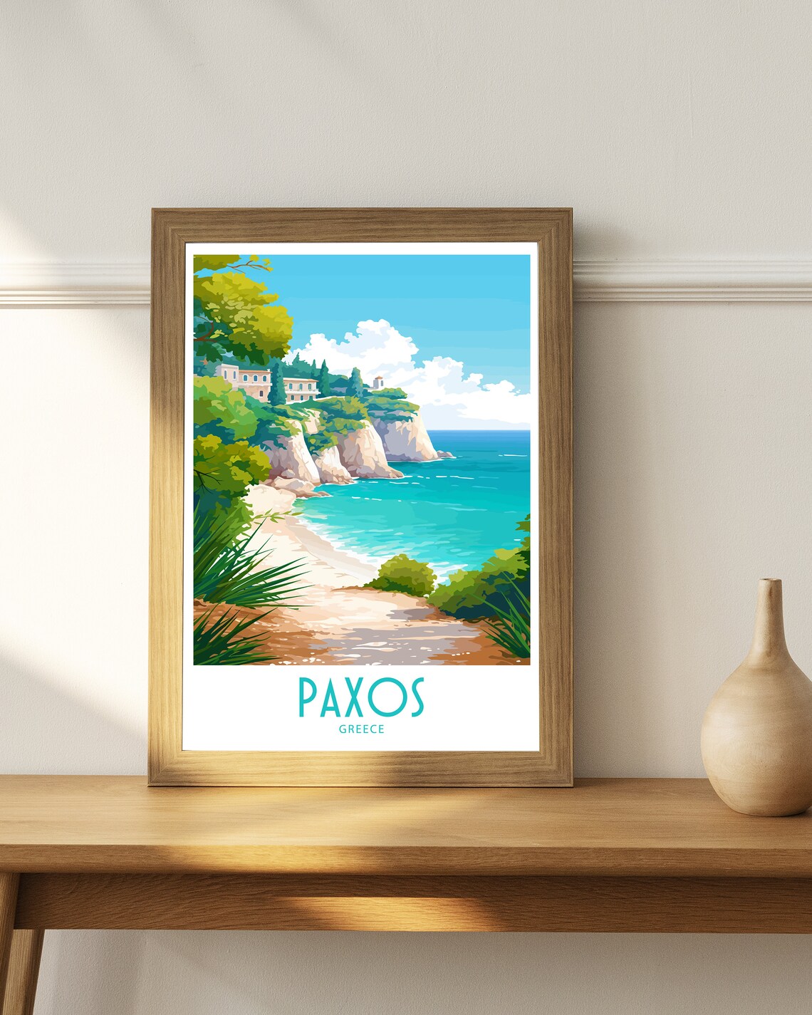 Paxos Travel Poster, Greece Wall Art - Image 4