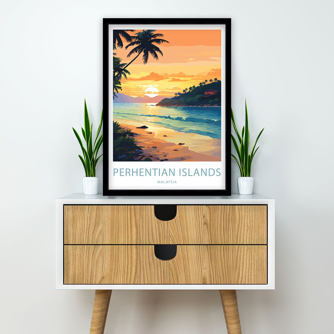 Perhentian Islands Travel Poster, Malaysia Art Print - Image 3