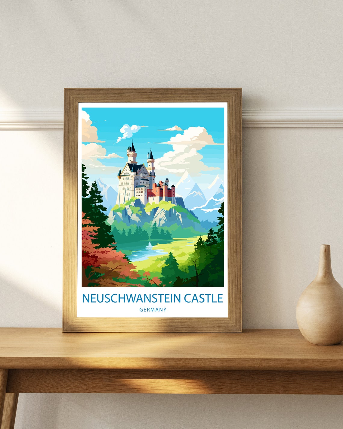 Neuschwanstein Castle Germany Fairytale Fortress Autumn Scene Poster - Image 3