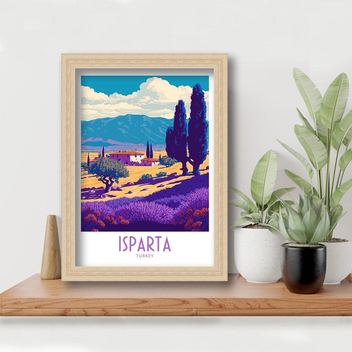 Isparta Turkey Lavender Farm Villa Countryside Vintage Travel Poster - Image 3