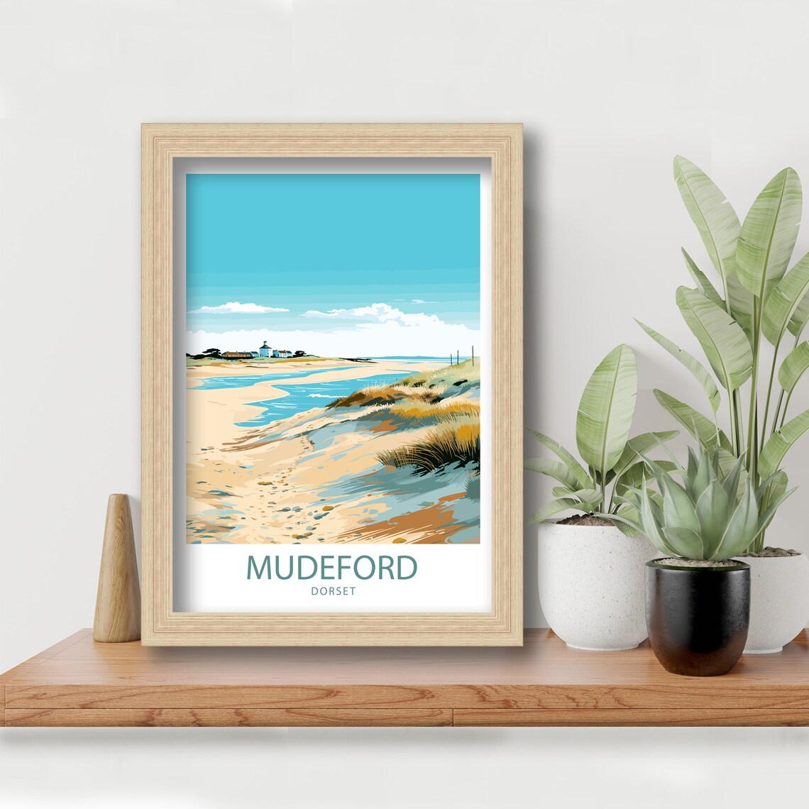 Mudeford Travel Poster, UK Coastal Town Art - Image 5