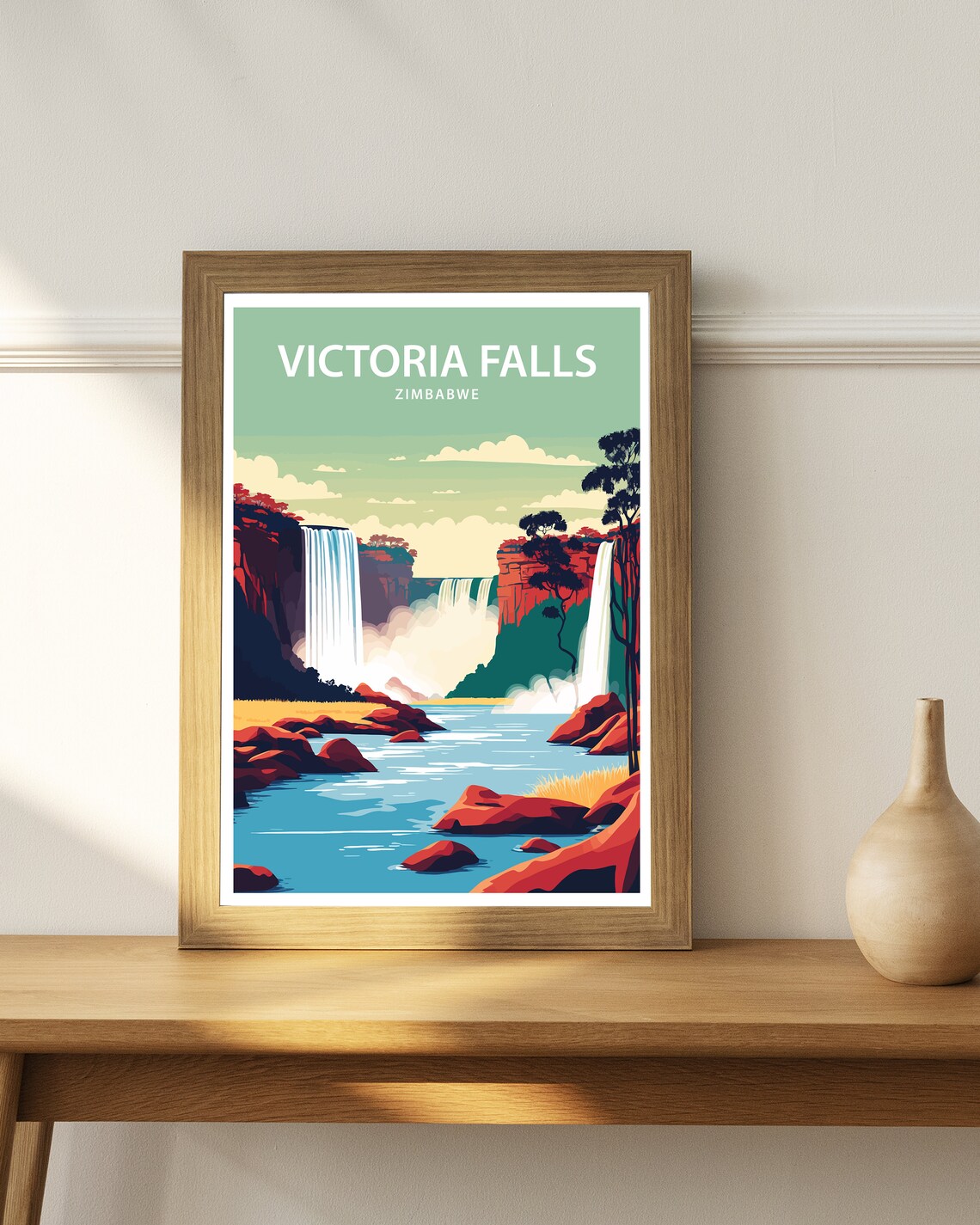Victoria Falls Travel Poster, Africa Landscape Print - Image 3