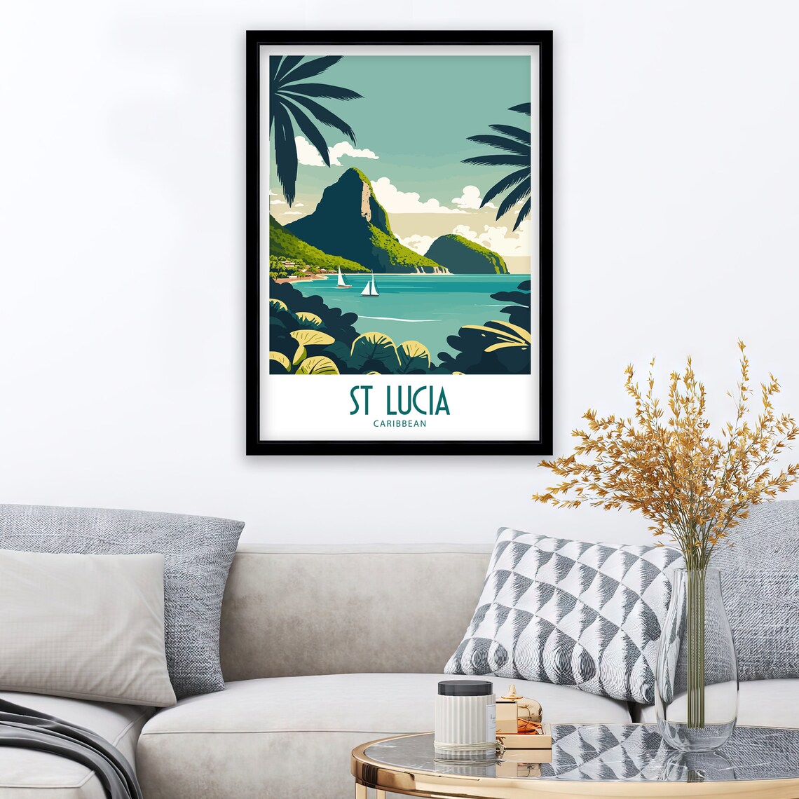 St Lucia Travel Poster, Saint Lucia Wall Art - Image 2