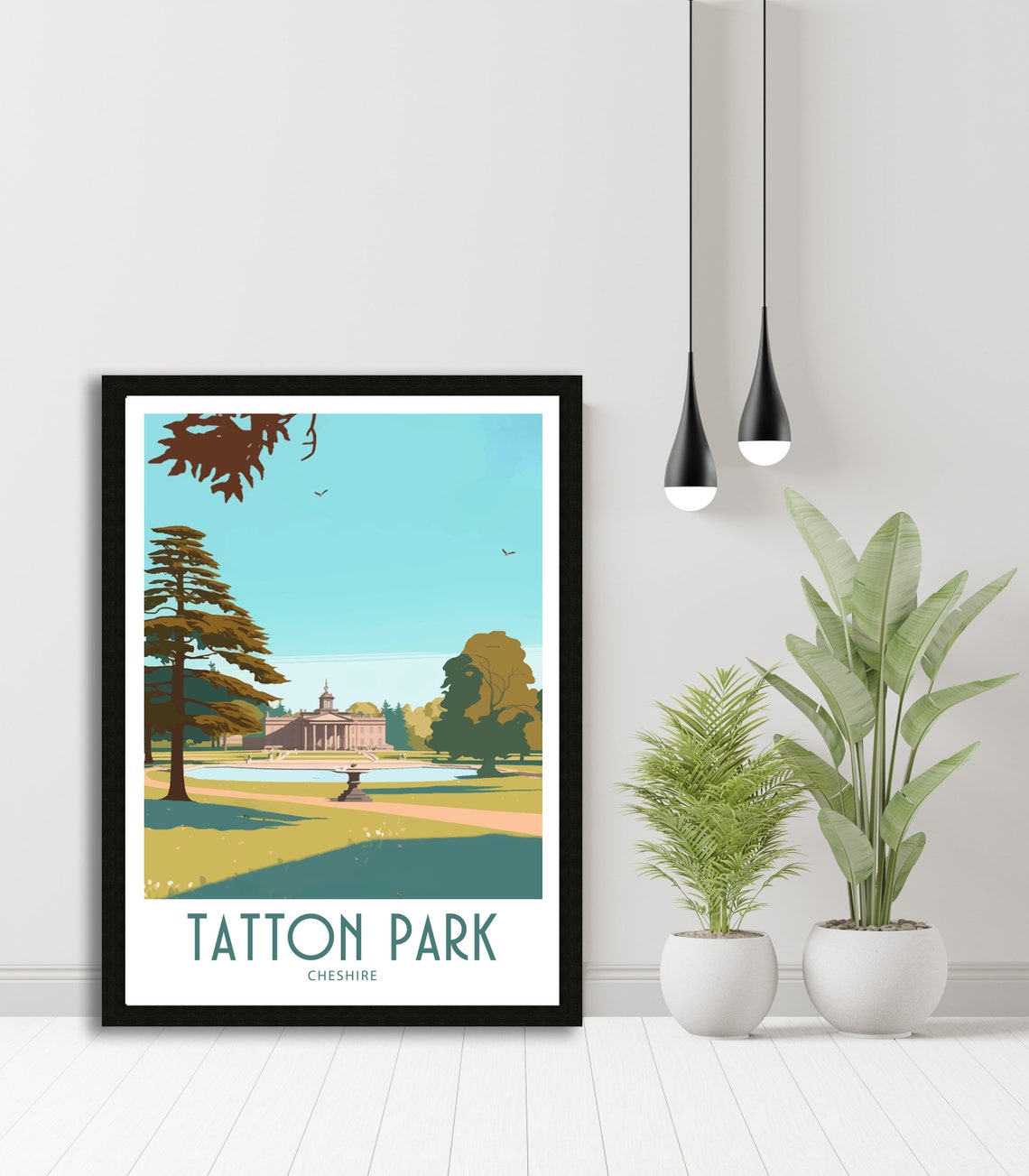 Tatton Park Cheshire Hall Gardens Lake Vintage Estate Art Poster - Image 5