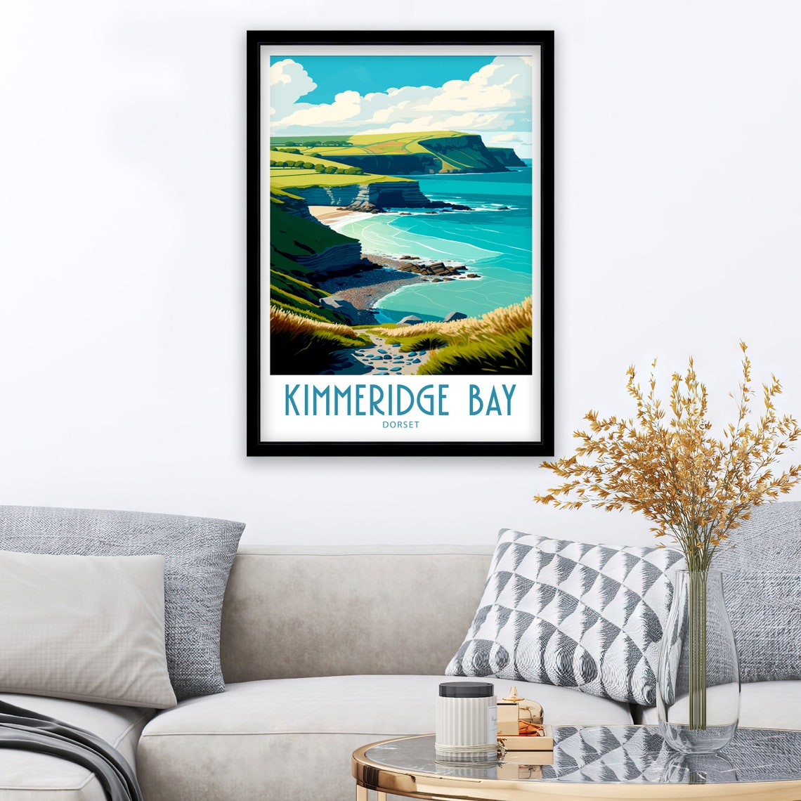 Kimmeridge Bay Dorset Layered Cliffs Shore Vintage Travel Poster - Image 3