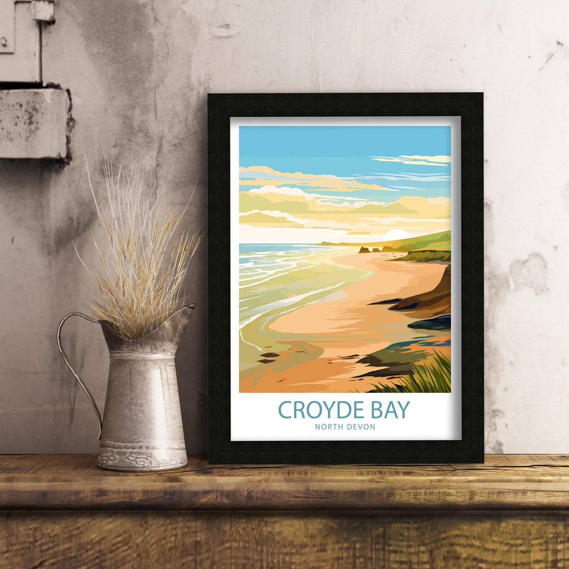 Croyde Bay North Devon Sandy Beach Sunset Coastal Travel Poster - Image 6
