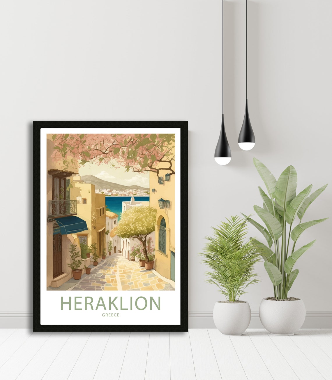 Heraklion Greece Blossom Street Sea View Retro Travel Poster - Image 5