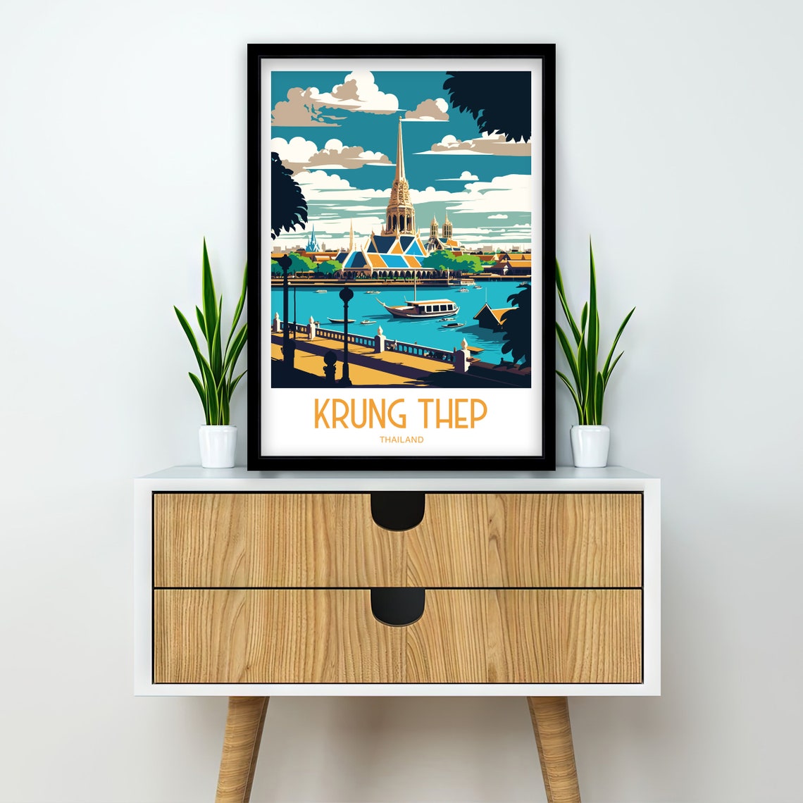 Krung Thep Travel Print Bangkok Travel Print Bangkok Home Dcor Bangkok Thailand Art Print Bangkok Thailand Room Print For Bangkok Gift - Image 2