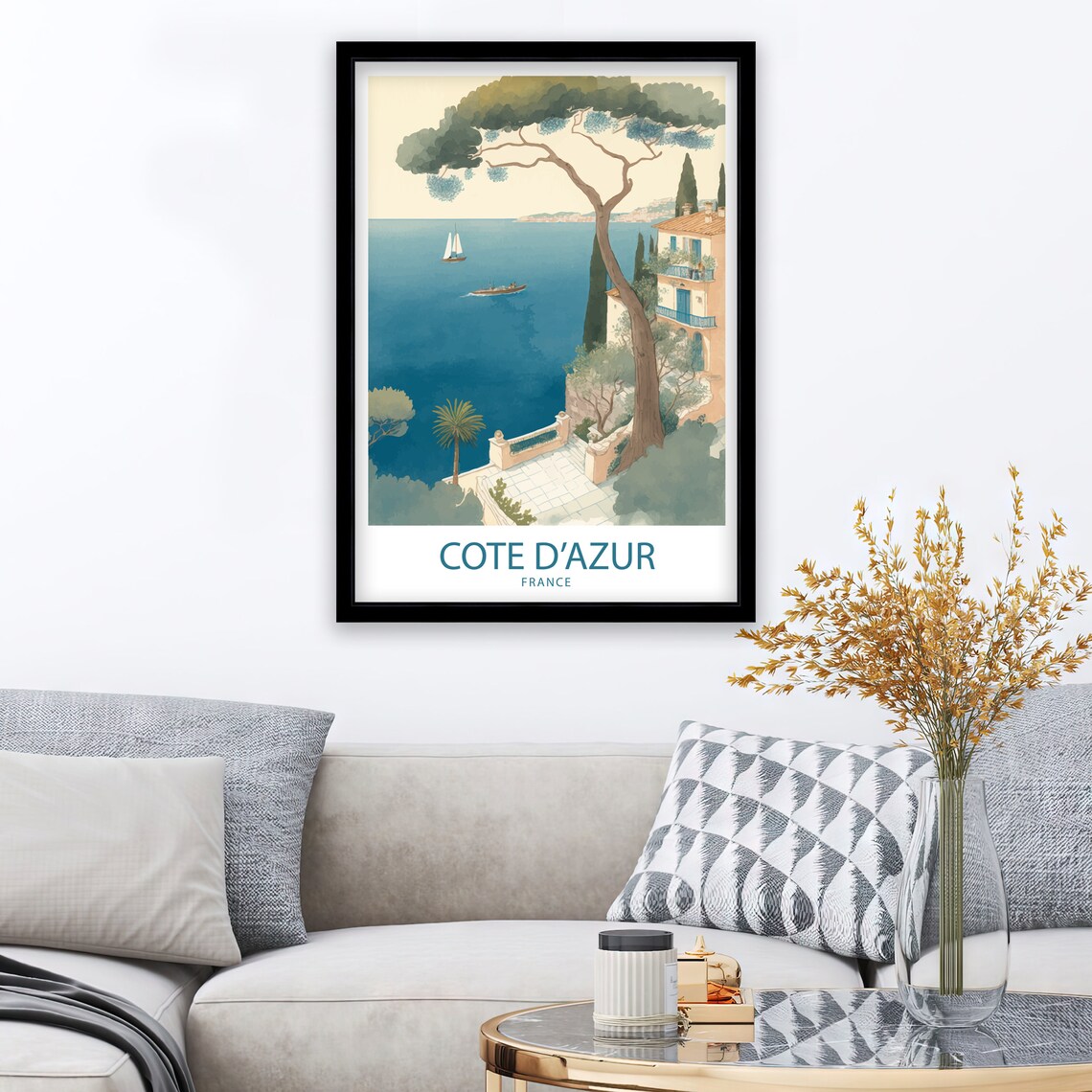 Cote D Azur Travel Poster, France Art Print - Image 2