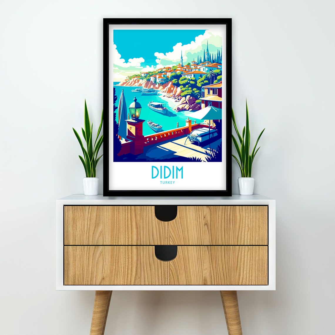 Didim Turkey Aegean Hillside Town Cove Vintage Travel Poster - Image 2