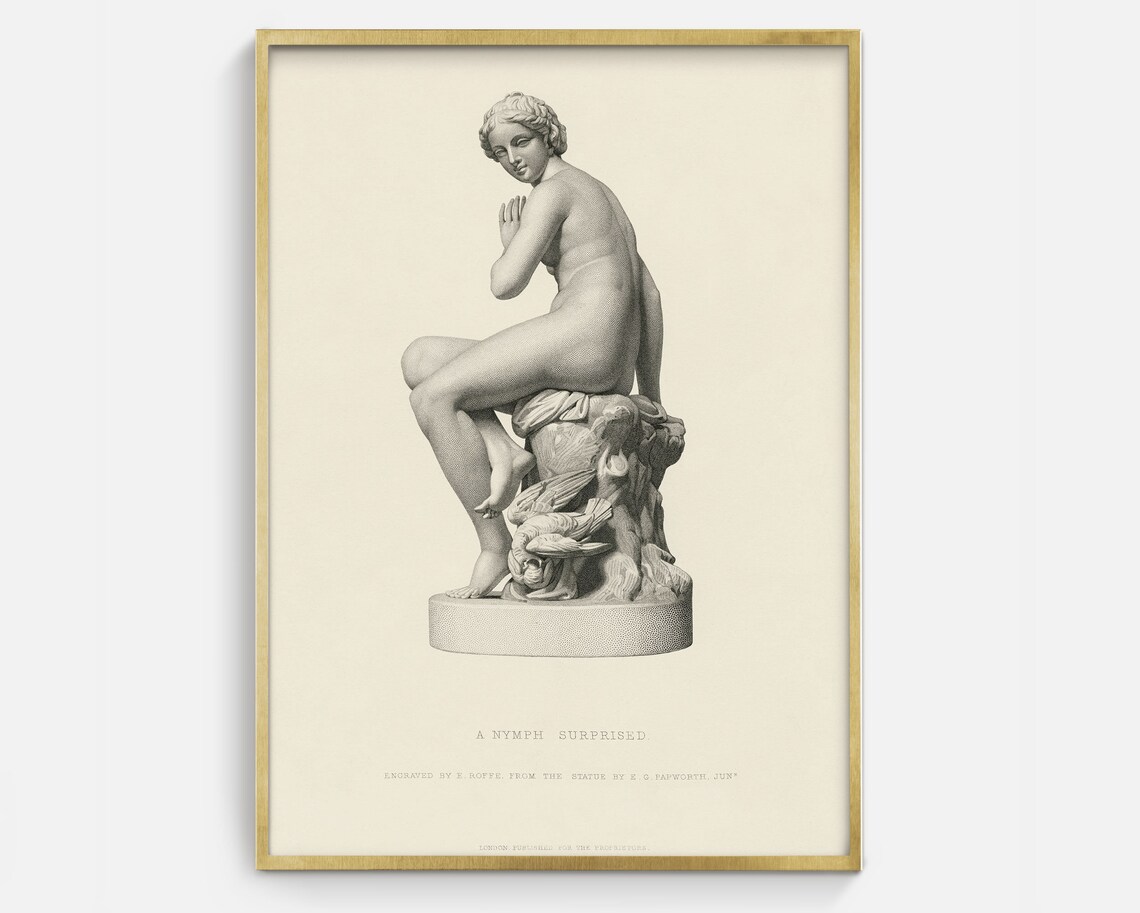 Vintage Greek Sculpture, Antique Roman Bust Art Print