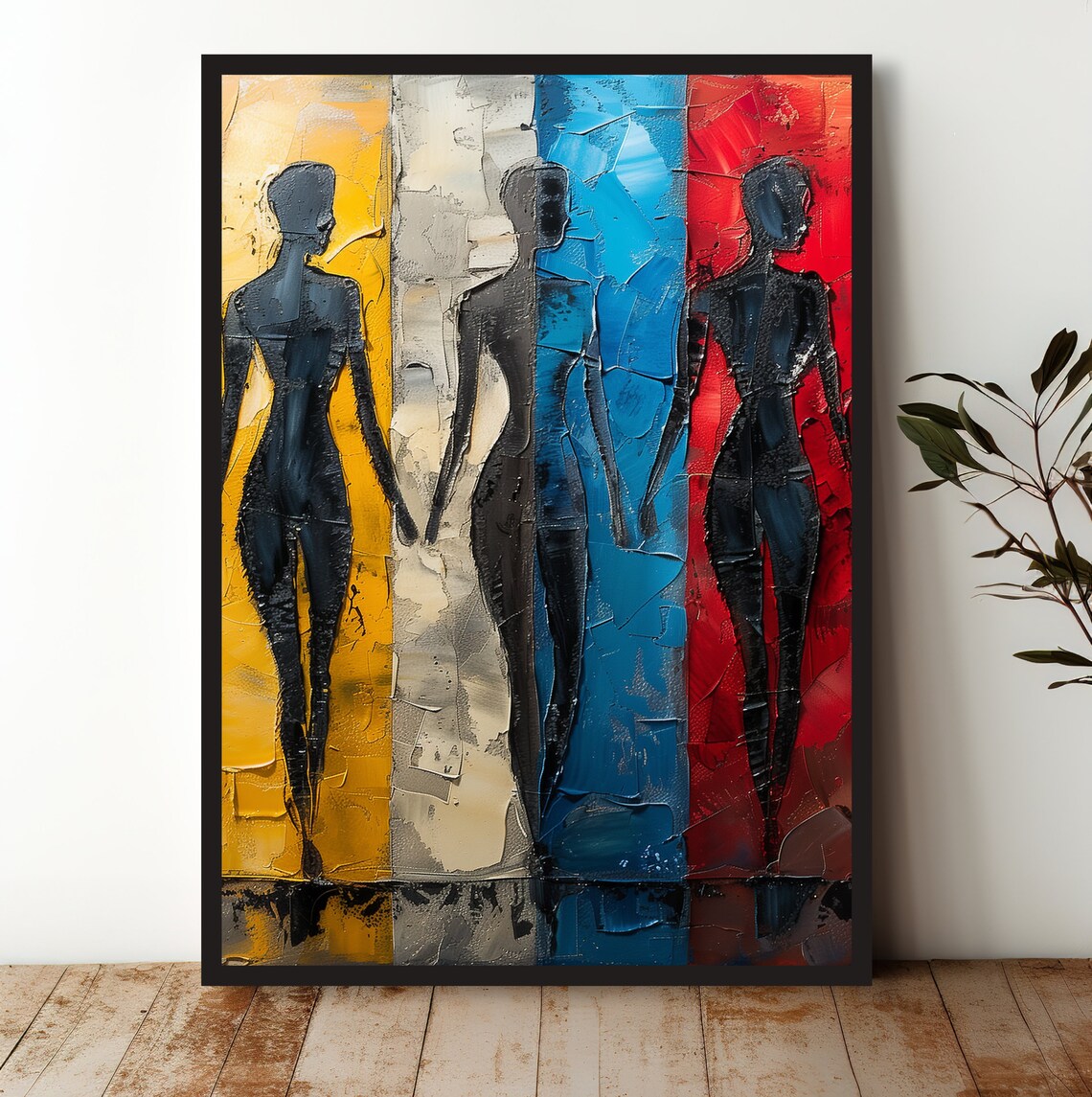 Abstract Silhouette Figures, Modern Contemporary Decor