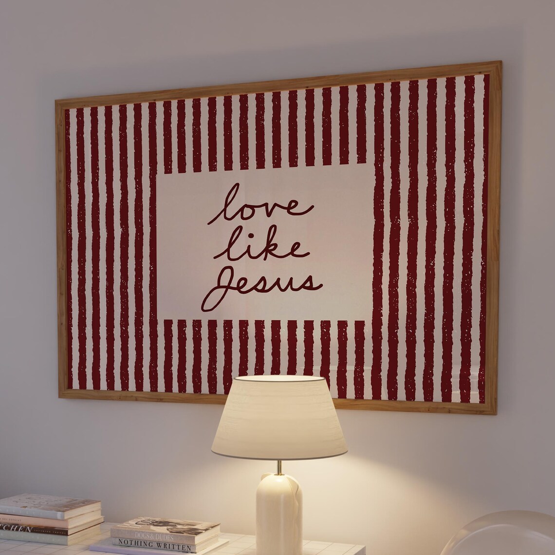 Love Like Jesus Art Print, Handdrawn Christian Poster