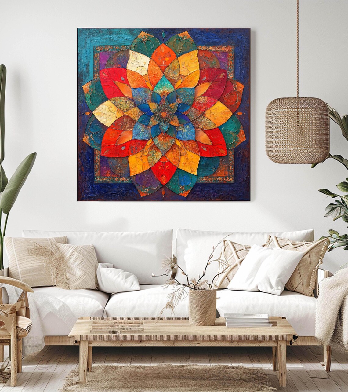 Colorful Mandala Art Print, Spiritual Meditation Accent - Image 2