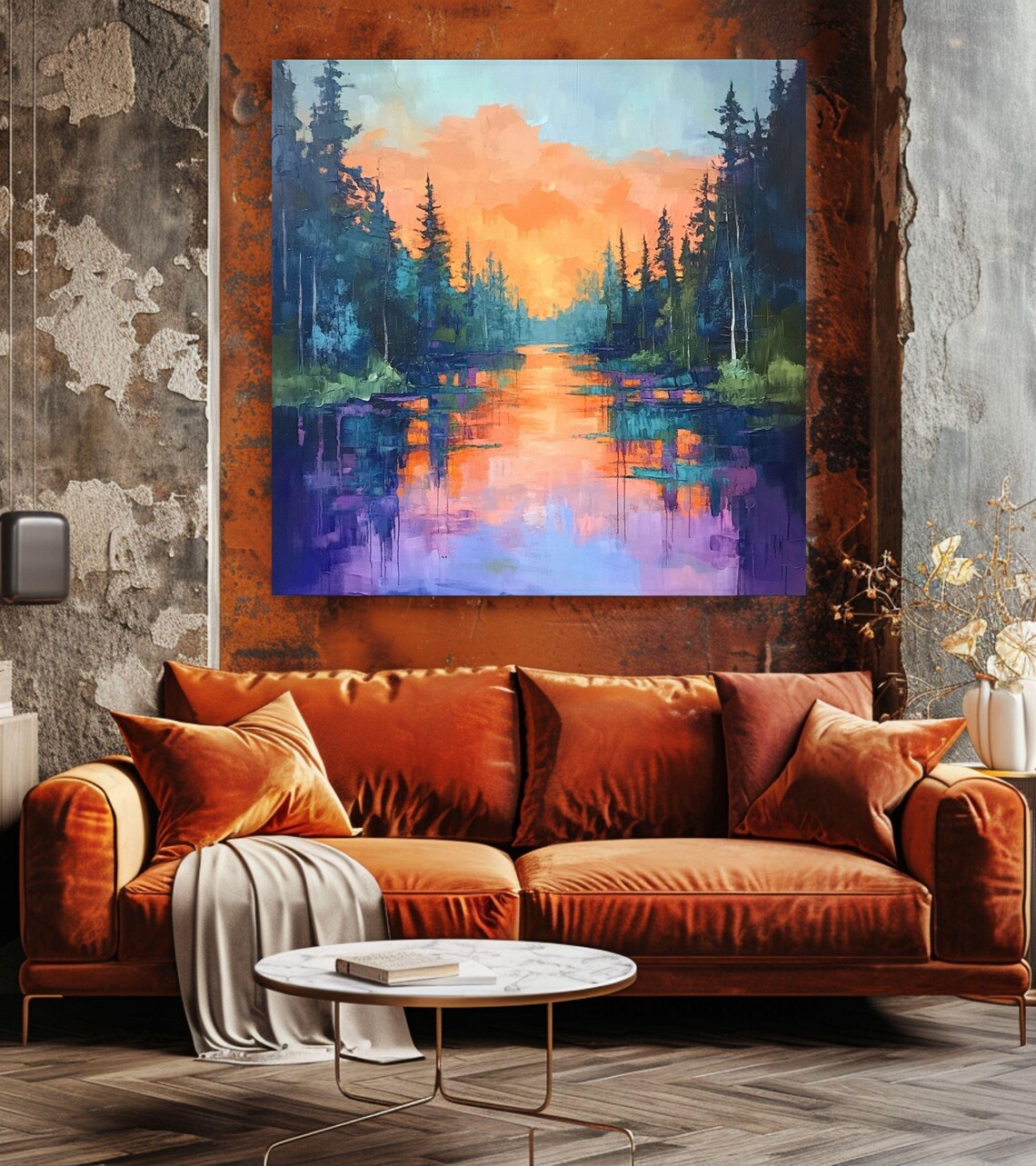 Abstract Lake Art, Minimalist Nature Landscape - Image 2