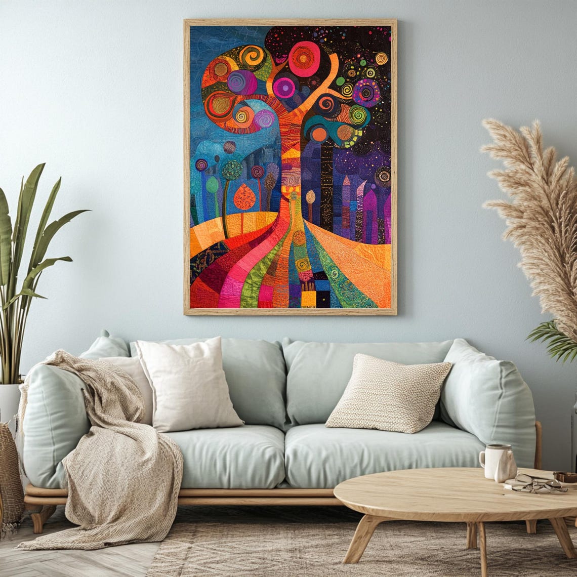 Whimsical Tree Colorful Abstract Nature Print Vibrant Boho Landscape Art Playful Home Decor Instant - Image 3
