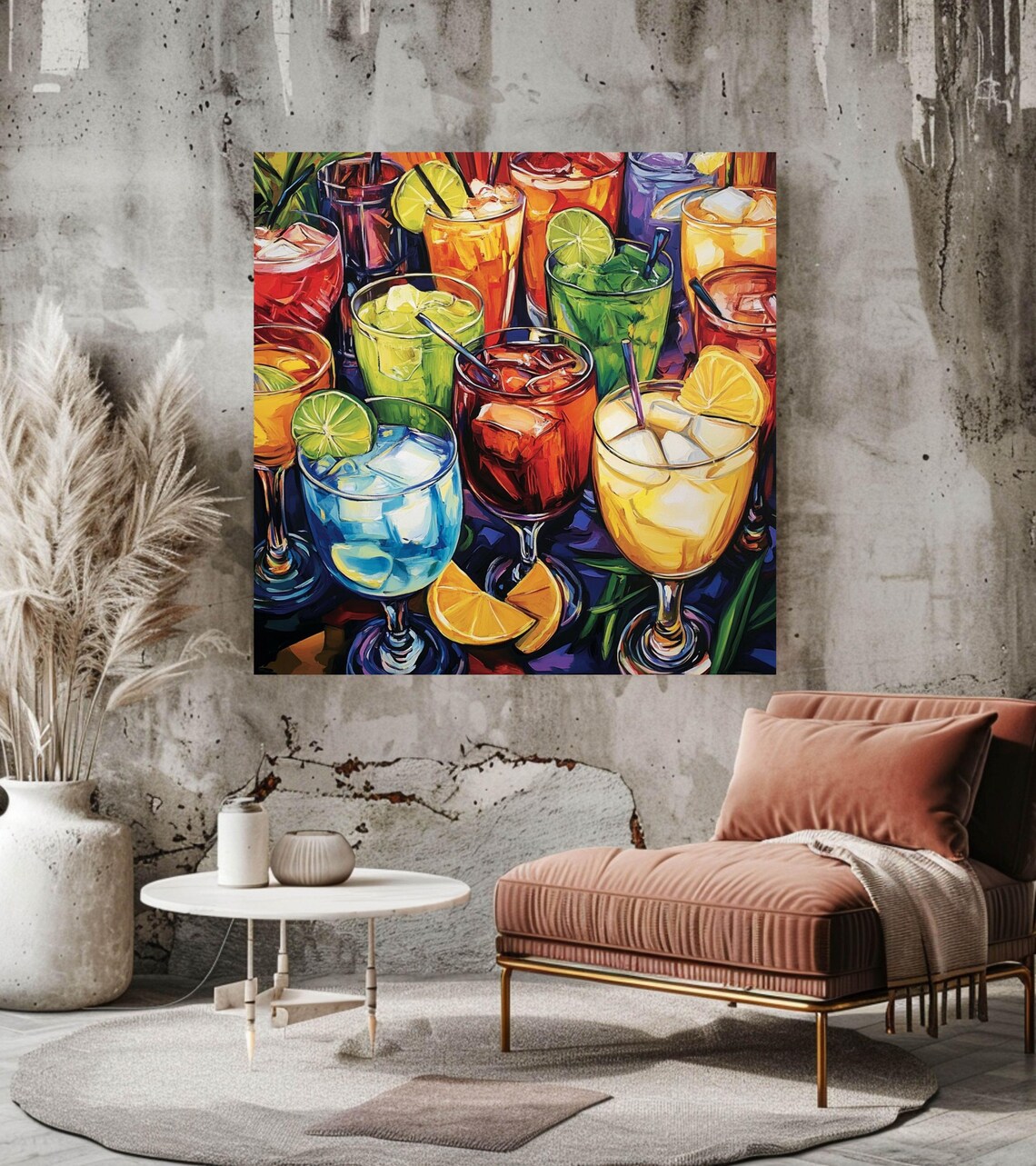 Colorful Cocktail, Tropical Beverage Bar Decor - Image 5